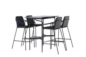 Rax Spisegruppe 120 cm Rektangulær med 4 Tvist Stoler - Sort - Møbler - Bord - Spisegruppe
