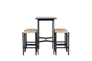 Rax Spisegruppe 120 cm Rektangulær med 4 Polly Stoler - Sort - Møbler - Bord - Spisegruppe