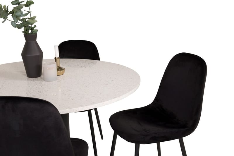 Razzia spisebord 106 cm med 4 Polar kjøkkenstoler - Møbler - Bord - Spisegruppe
