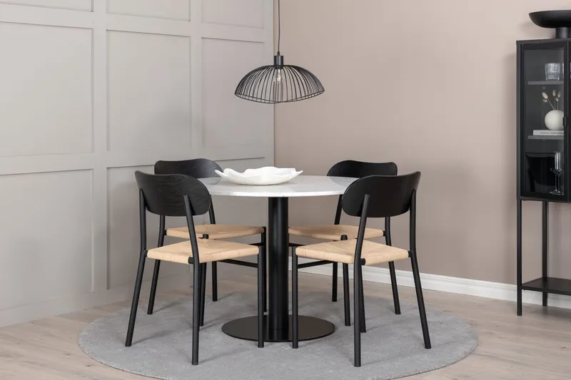 Razzia Spisebord 106 cm med 4 Polly Spisestoler