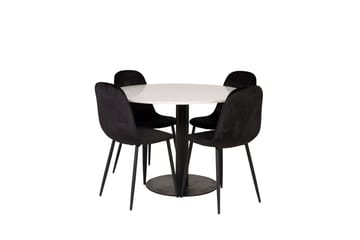 Razzia spisebord 106 cm med 4 Polar kjøkkenstoler - Møbler - Bord - Spisegruppe