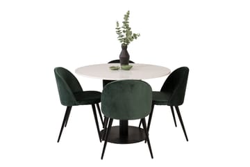 Razzia spisegruppe 106 cm rund med 4 Velvet stoler - Møbler - Bord - Spisegruppe