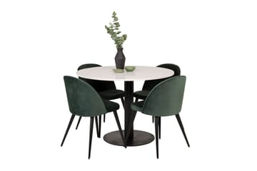 Razzia spisegruppe 106 cm rund med 4 Velvet stoler - Møbler - Bord - Spisegruppe
