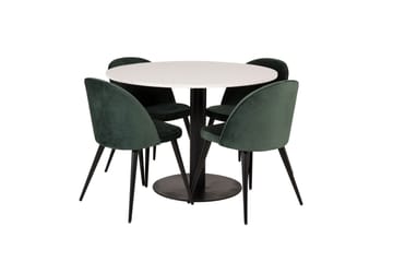 Razzia spisegruppe 106 cm rund med 4 Velvet stoler - Møbler - Bord - Spisegruppe