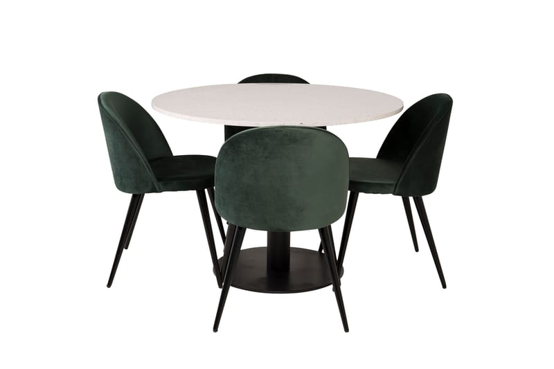 Razzia spisegruppe 106 cm rund med 4 Velvet stoler
