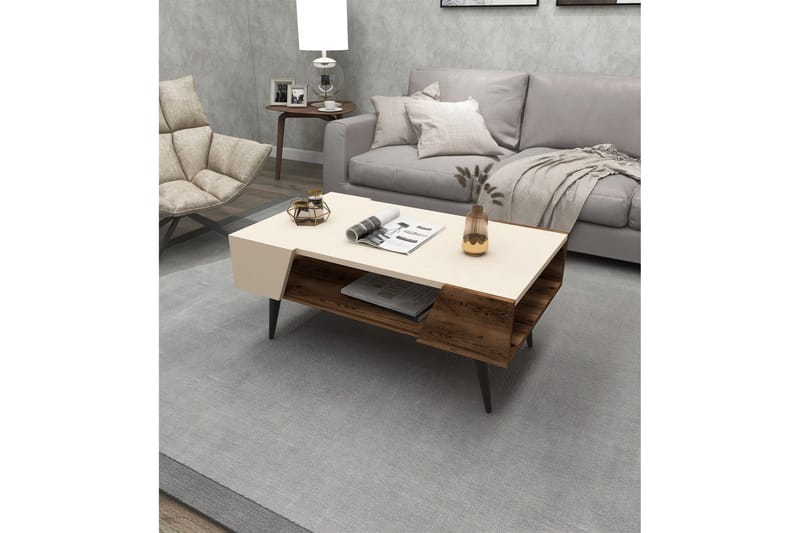 Rebelo Sofabord 90 cm - Beige/Lys brun - Møbler - Bord - Sofabord & salongbord