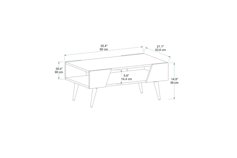 Rebelo Sofabord 90 cm - Beige/Lys brun - Møbler - Bord - Sofabord & salongbord