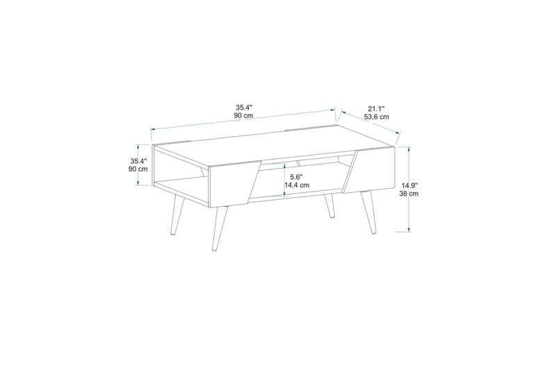 Rebelo Sofabord 90 cm - Beige/Lys brun - Møbler - Bord - Sofabord & salongbord