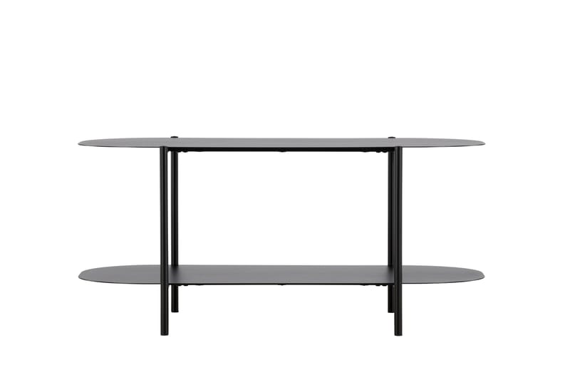Recife 100 cm Ovalt Sofabord med Hyller i Metall, Svart
