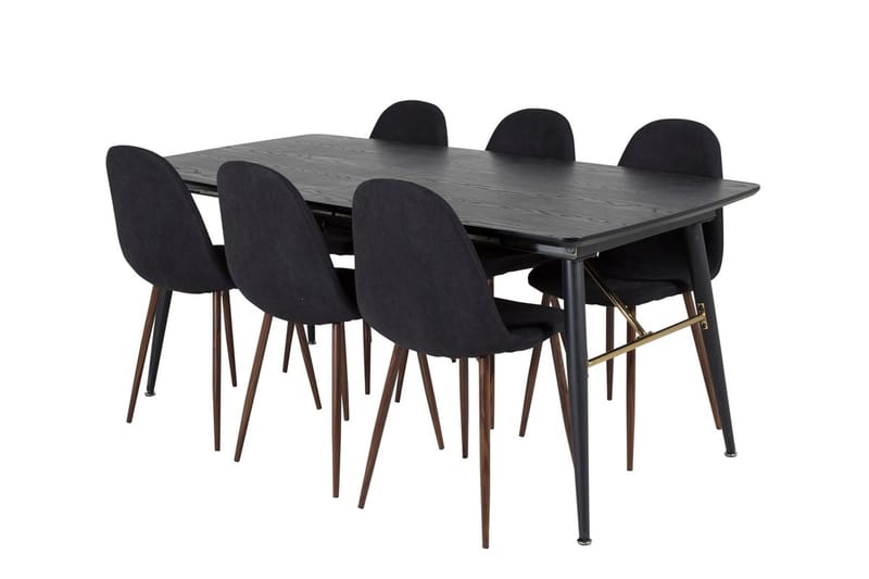 Rektangulær spisegruppe Venture Home Gold, Polar - svart med gulldetaljer - Møbler - Bord - Spisegruppe
