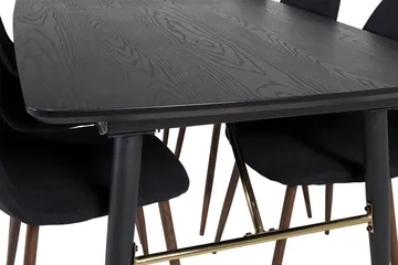 Rektangulær spisegruppe Venture Home Gold, Polar - svart med gulldetaljer - Møbler - Bord - Spisegruppe