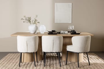 Rektangulær spisegruppe Venture Home Olivia, Agnes Hvit Beige 6 stk. - Møbler - Bord - Spisegruppe