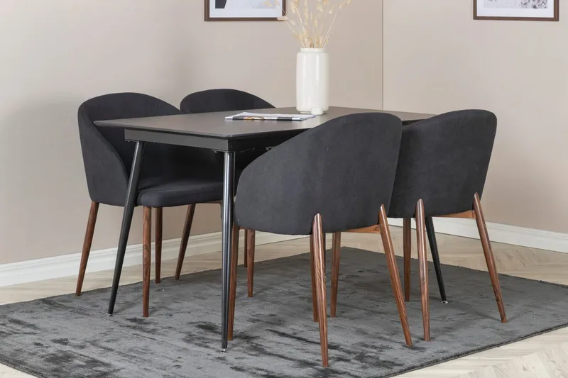 Rektangulær spisegruppe Venture Home Silar, Arch, svart
