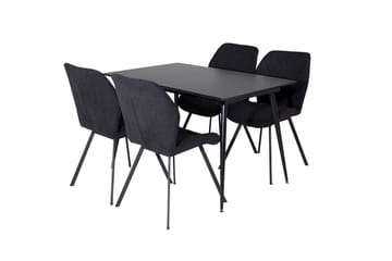 Rektangulær spisegruppe Venture Home Silar, Gemma - svart - Møbler - Bord - Spisegruppe