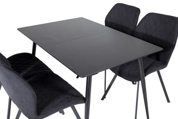 Rektangulær spisegruppe Venture Home Silar, Gemma - svart - Møbler - Bord - Spisegruppe