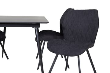 Rektangulær spisegruppe Venture Home Silar, Gemma - svart - Møbler - Bord - Spisegruppe