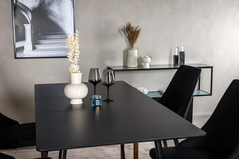 Rektangulær spisegruppe Venture Home Silar, Leone - svart - Møbler - Bord - Spisegruppe