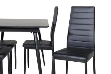 Rektangulær spisegruppe Venture Home Silar, Slim - svart - Møbler - Bord - Spisegruppe