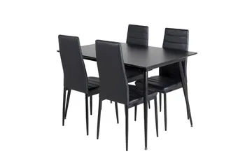 Rektangulær spisegruppe Venture Home Silar, Slim - svart - Møbler - Bord - Spisegruppe