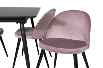 Rektangulær spisegruppe Venture Home Silar, Velvet - gammelrosa - Møbler - Bord - Spisegruppe