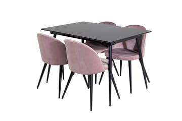 Rektangulær spisegruppe Venture Home Silar, Velvet - gammelrosa - Møbler - Bord - Spisegruppe