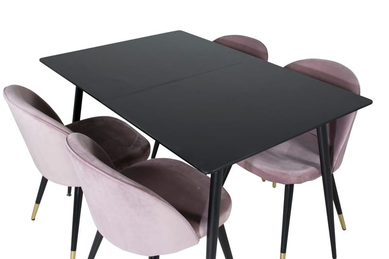 Rektangulær spisegruppe Venture Home Silar, Velvet - gammelrosa - Møbler - Bord - Spisegruppe