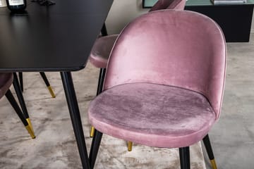 Rektangulær spisegruppe Venture Home Silar, Velvet - gammelrosa - Møbler - Bord - Spisegruppe