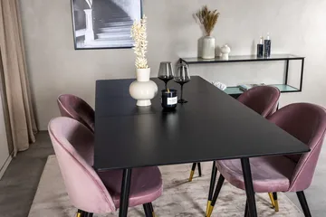 Rektangulær spisegruppe Venture Home Silar, Velvet - gammelrosa - Møbler - Bord - Spisegruppe