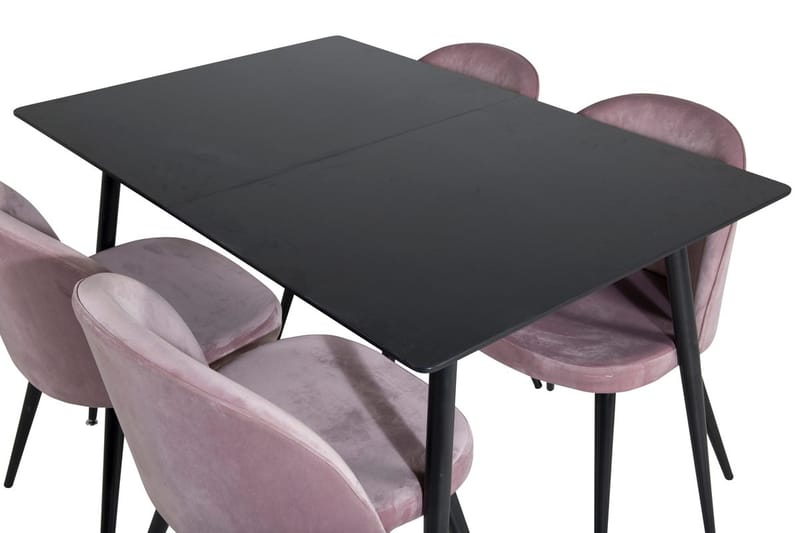 Rektangulær spisegruppe Venture Home Silar, Velvet - gammelrosa - Møbler - Bord - Spisegruppe