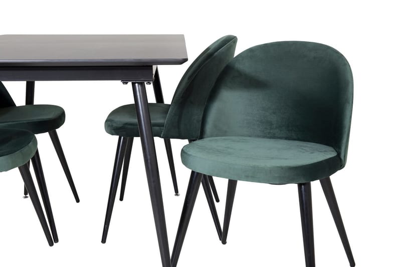 Rektangulær spisegruppe Venture Home Silar, Velvet - grønn - Møbler - Bord - Spisegruppe