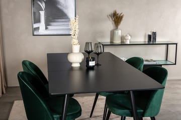 Rektangulær spisegruppe Venture Home Silar, Velvet - grønn - Møbler - Bord - Spisegruppe