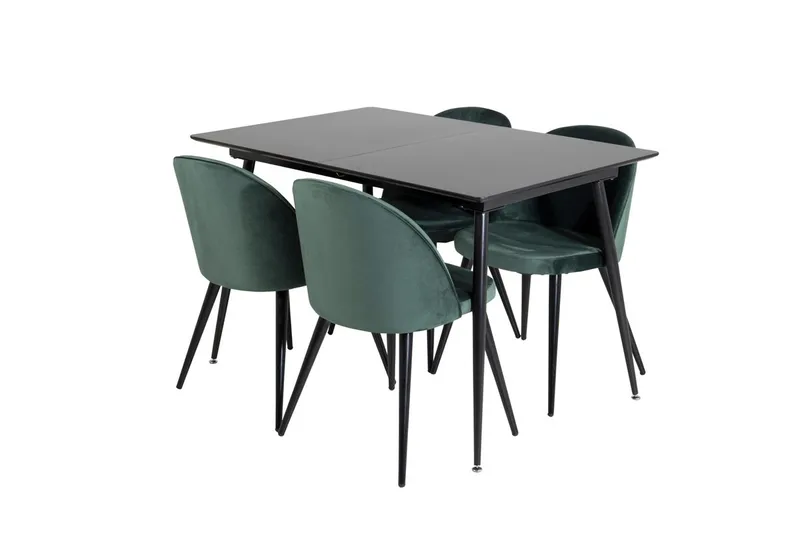 Rektangulær spisegruppe Venture Home Silar, Velvet - grønn - Møbler - Bord - Spisegruppe