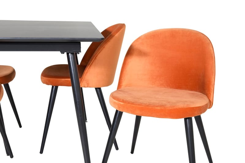 Rektangulær spisegruppe Venture Home Silar, Velvet - rusten oransje - Møbler - Bord - Spisegruppe