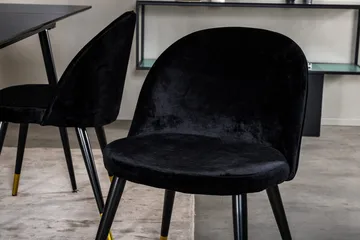 Rektangulær spisegruppe Venture Home Silar, Velvet - svart - Møbler - Bord - Spisegruppe