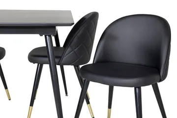 Rektangulær spisegruppe Venture Home Silar, Velvet - svart - Møbler - Bord - Spisegruppe