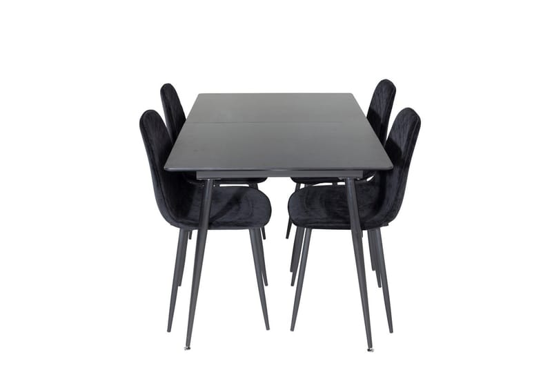Rektangulær spisegruppe Venture Home Silar, Polar - svart - Møbler - Bord - Spisegruppe
