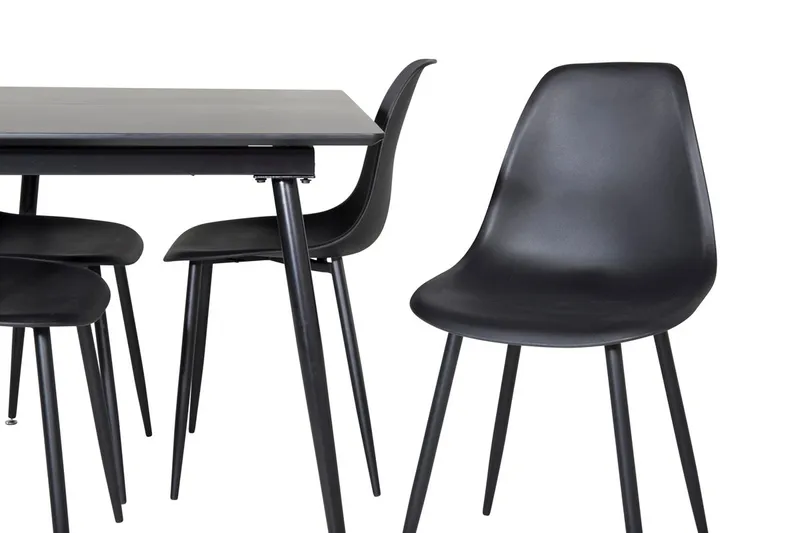 Rektangulær spisegruppe Venture Home Silar, Polar - svart - Møbler - Bord - Spisegruppe