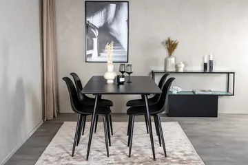 Rektangulær spisegruppe Venture Home Silar, Polar - svart - Møbler - Bord - Spisegruppe