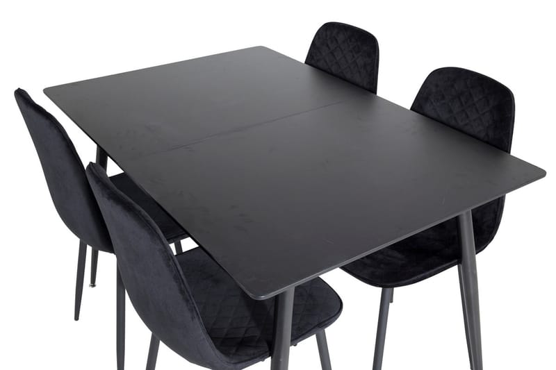 Rektangulær spisegruppe Venture Home Silar, Polar - svart - Møbler - Bord - Spisegruppe