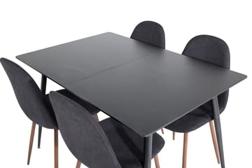 Rektangulær spisegruppe Venture Home Silar, Polar - svart - Møbler - Bord - Spisegruppe