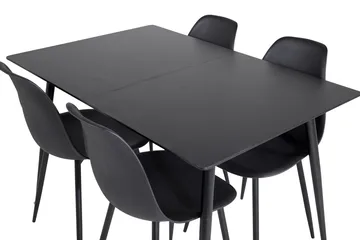 Rektangulær spisegruppe Venture Home Silar, Polar - svart - Møbler - Bord - Spisegruppe