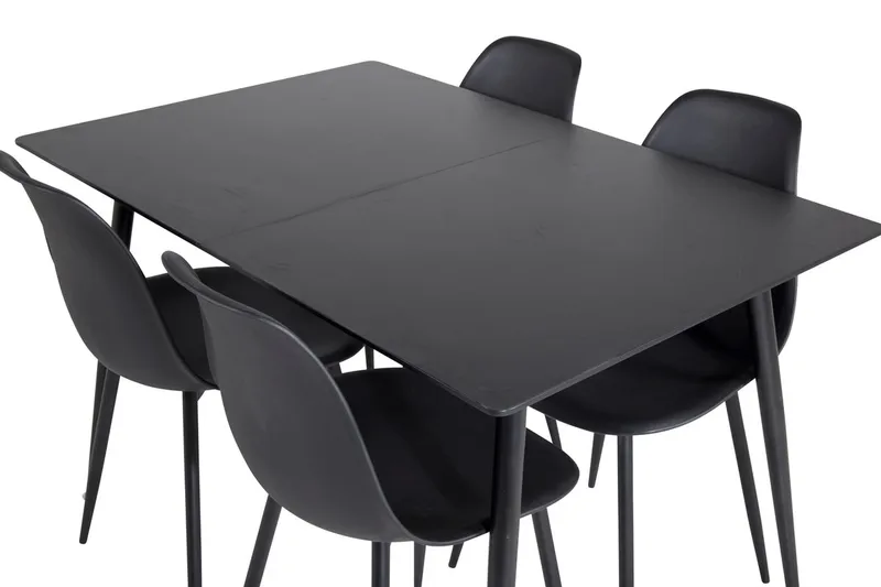 Rektangulær spisegruppe Venture Home Silar, Polar - svart - Møbler - Bord - Spisegruppe