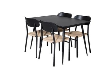Rektangulær spisegruppe Venture Home Polly, Silar - svart/natur - Møbler - Bord - Spisegruppe