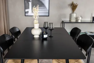 Rektangulær spisegruppe Venture Home Polly, Silar - svart/natur - Møbler - Bord - Spisegruppe