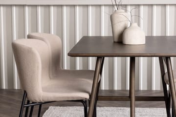 Rektangulär matgrupp Venture Home Beige Mörkbrun 4st - Møbler - Bord - Spisegruppe
