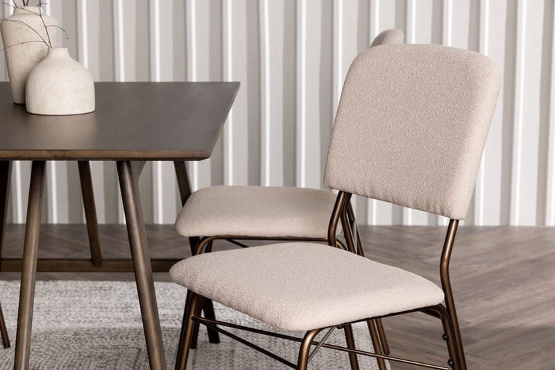 Rektangulär matgrupp Venture Home Beige Mörkbrun 4st - Møbler - Bord - Spisegruppe