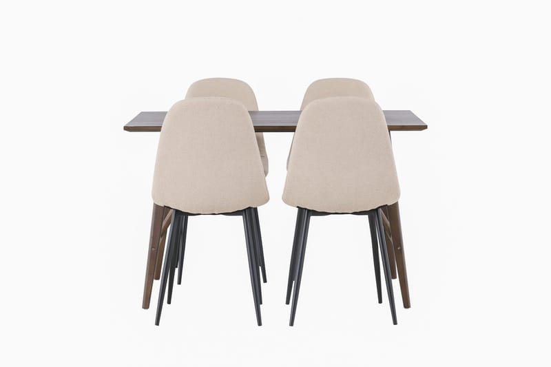 Rektangulär matgrupp Venture Home Beige Mörkbrun 4st - Møbler - Bord - Spisegruppe