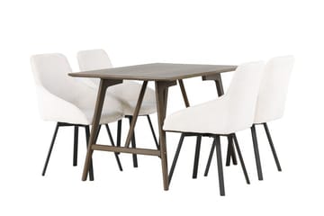 Rektangulär matgrupp Venture Home Beige Mörkbrun 4st - Møbler - Bord - Spisegruppe