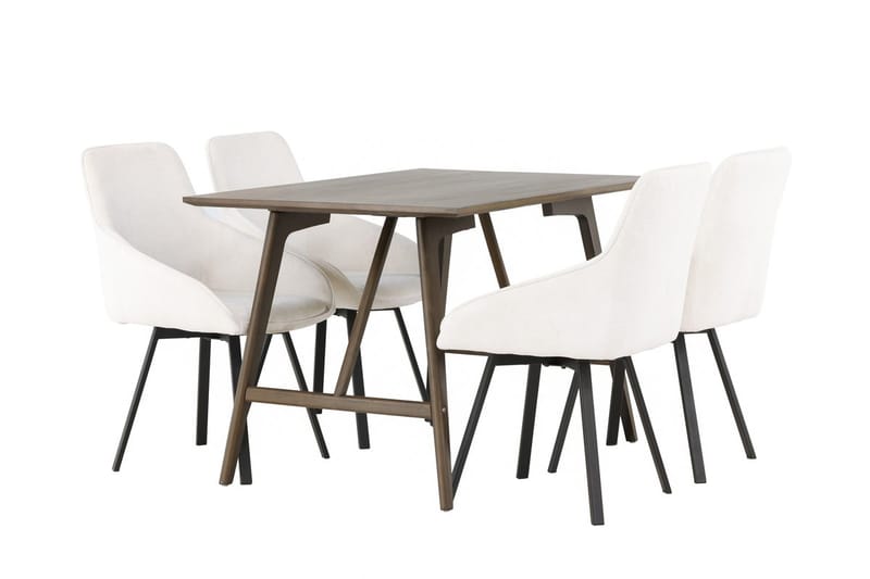 Rektangulär matgrupp Venture Home Beige Mörkbrun 4st - Møbler - Bord - Spisegruppe