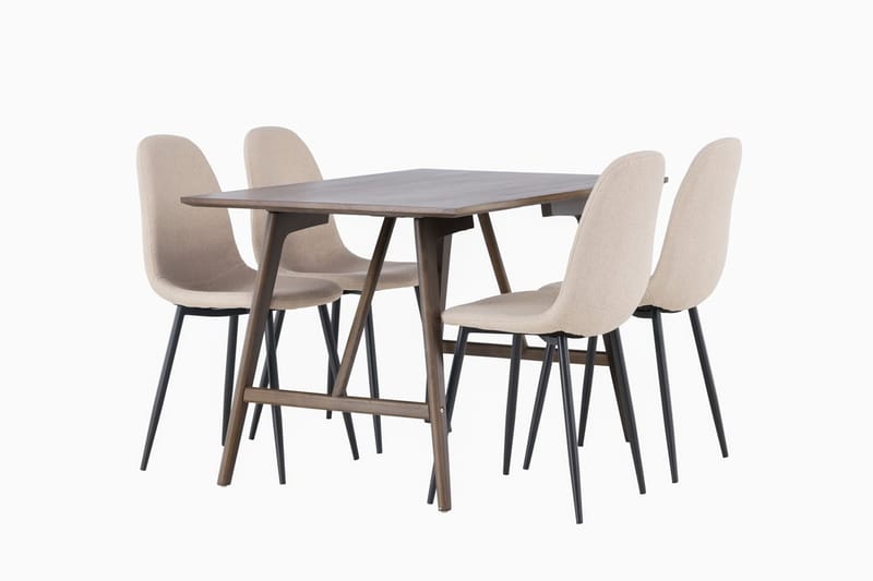 Rektangulär matgrupp Venture Home Beige Mörkbrun 4st - Møbler - Bord - Spisegruppe